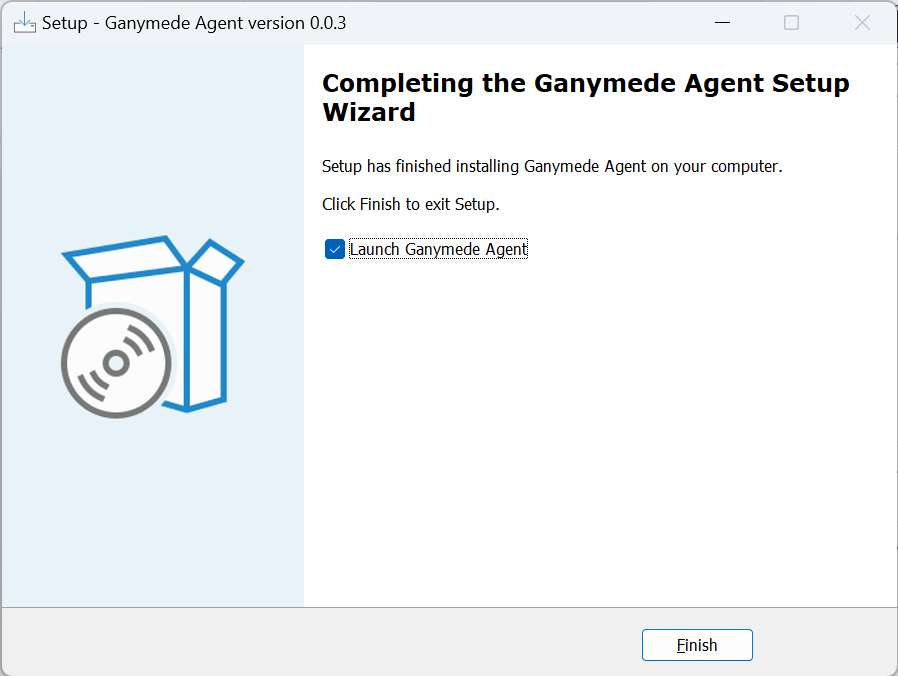 Agent installation completion
