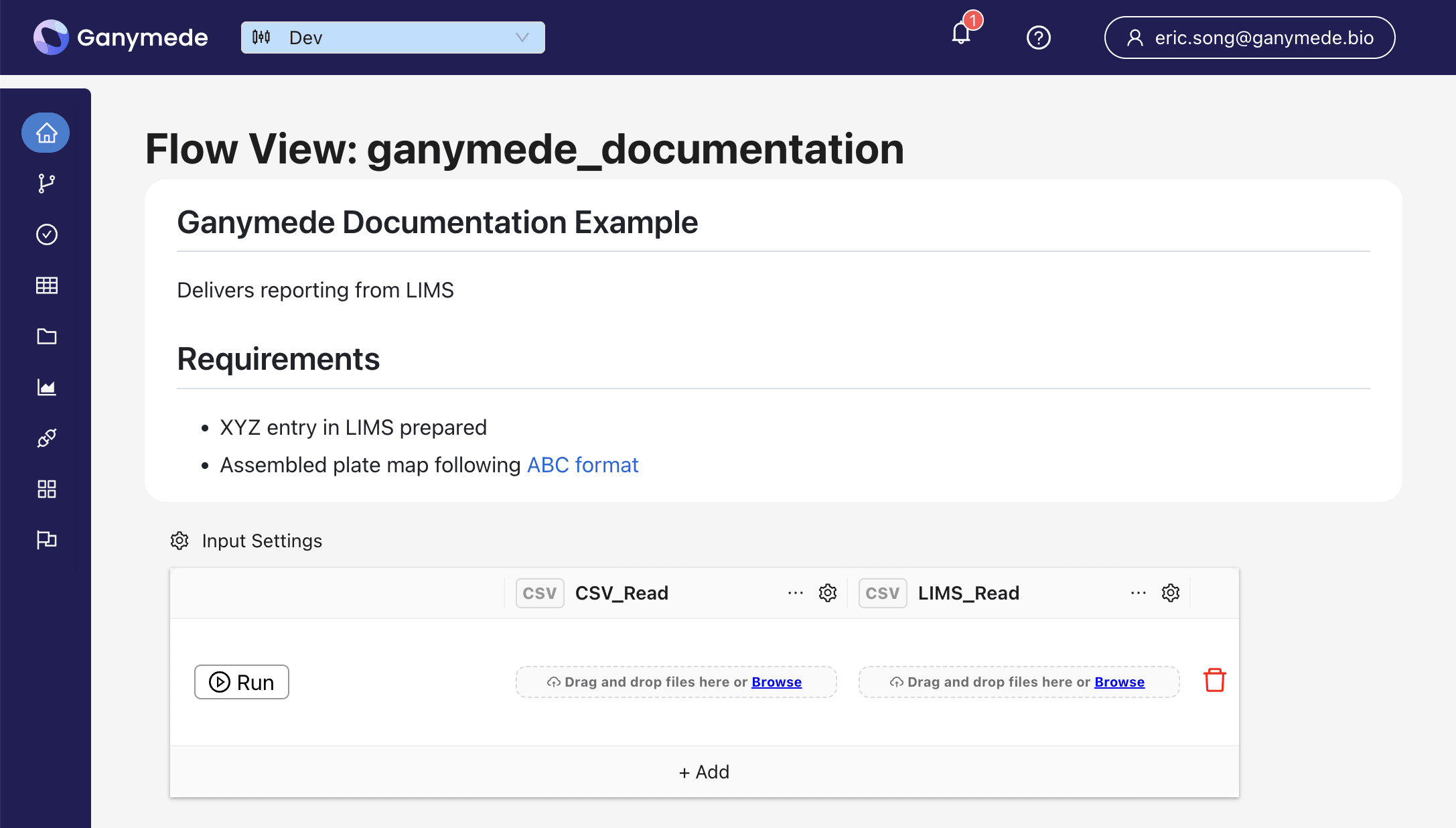 Flow Documentation in Flow View page
