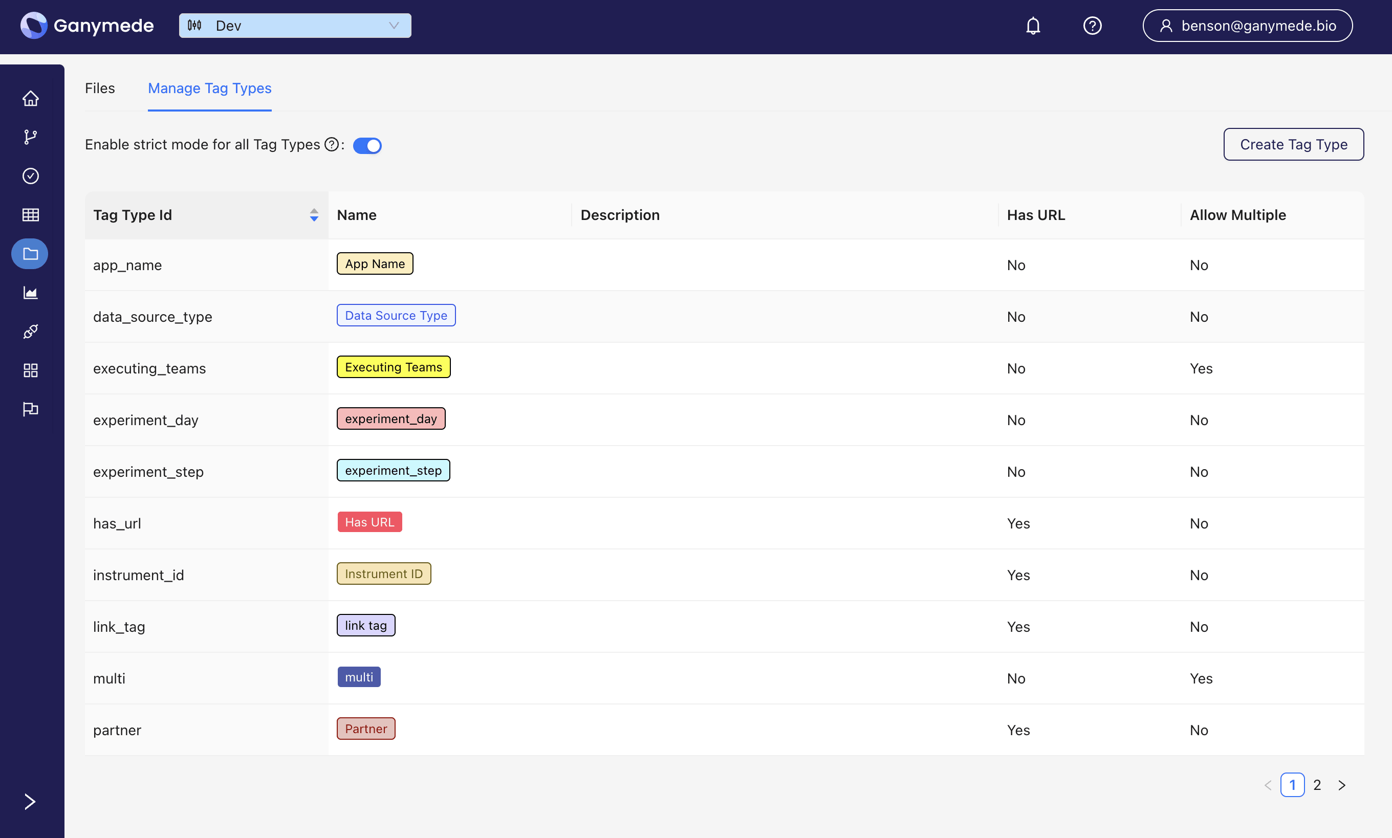 Manage Tag Types