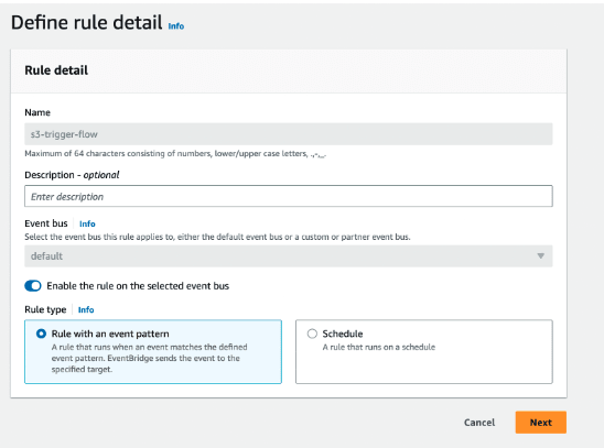 Setup EventBridge rule