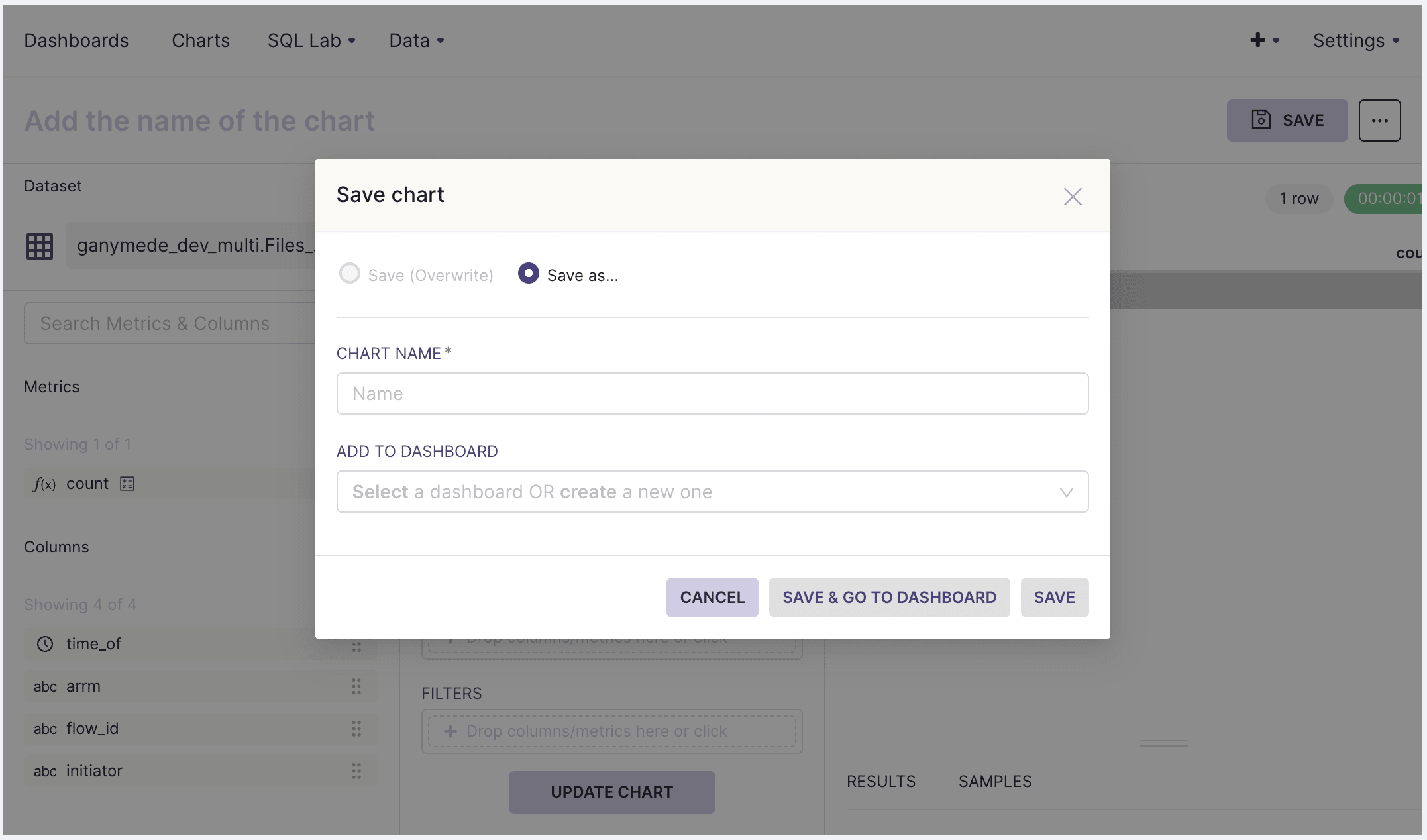 Dashboard - Save Chart